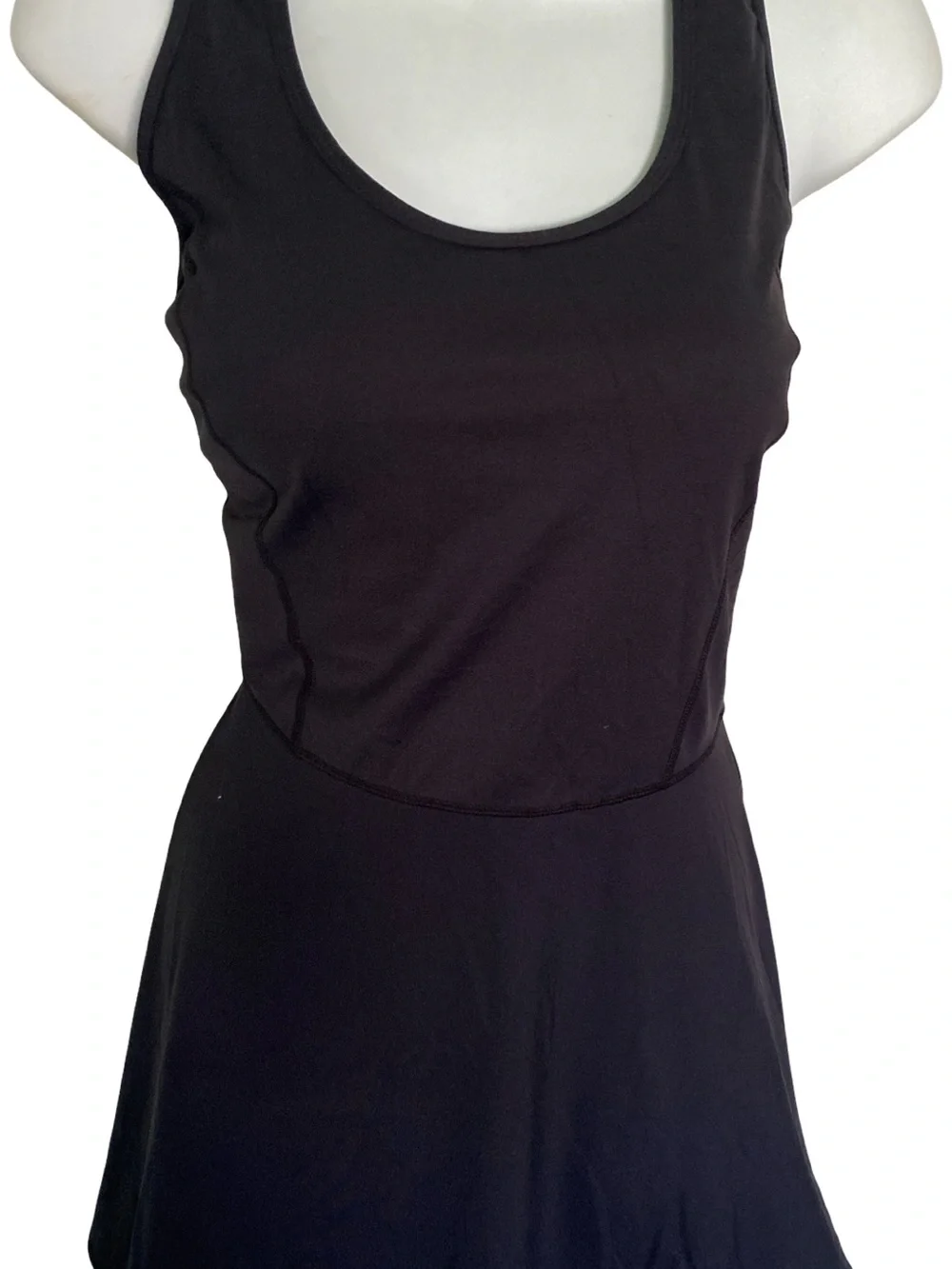 Sleek Black Scoop-Neck Mini Dress